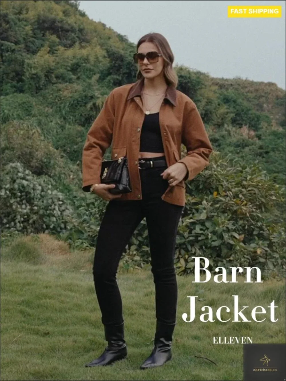 Oversized Barn Jacket Cotton Quilted Padded Utility Corduroy Collar Coat Fall